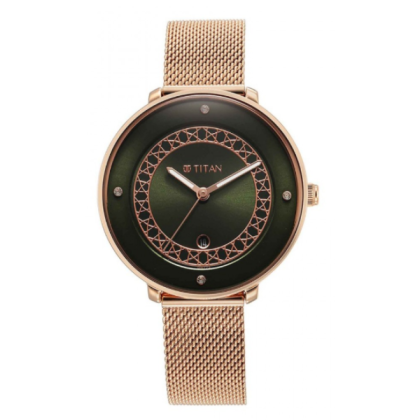 Titan Marhaba 2651WM07 Green Dial Stainless Steel Strap Quartz Women's Watch 